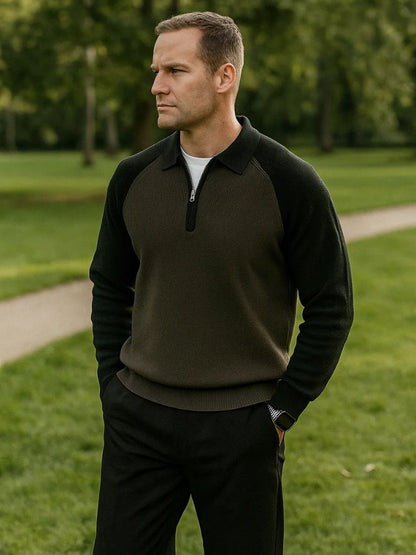 Raglan Sweater with Quarter Zip