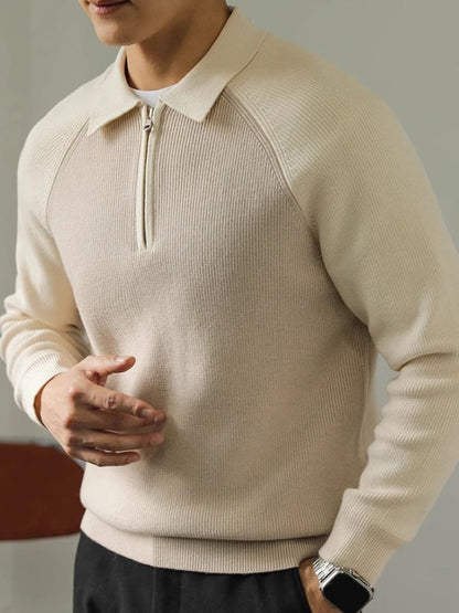 Raglan Sweater with Quarter Zip