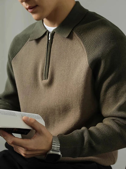 Raglan Sweater with Quarter Zip