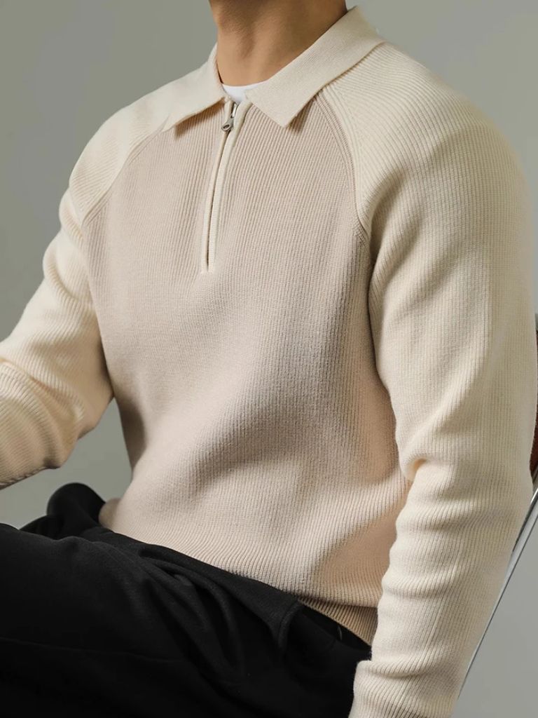 Raglan Sweater with Quarter Zip