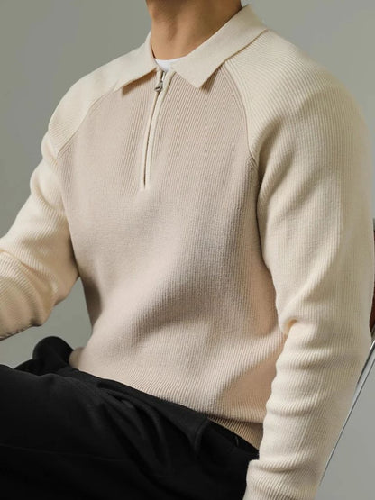 Raglan Sweater with Quarter Zip