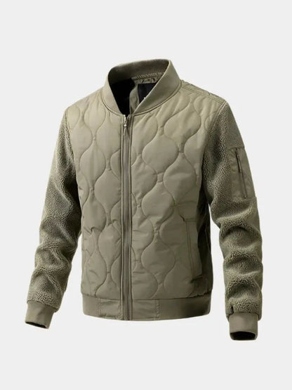 Padded Bomber Jacket with Sherpa Sleeves