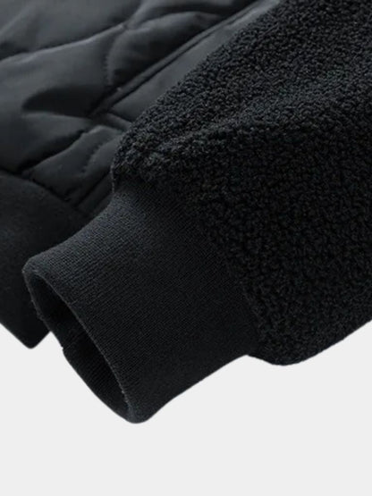 Padded Bomber Jacket with Sherpa Sleeves