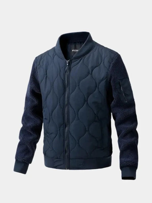 Padded Bomber Jacket with Sherpa Sleeves