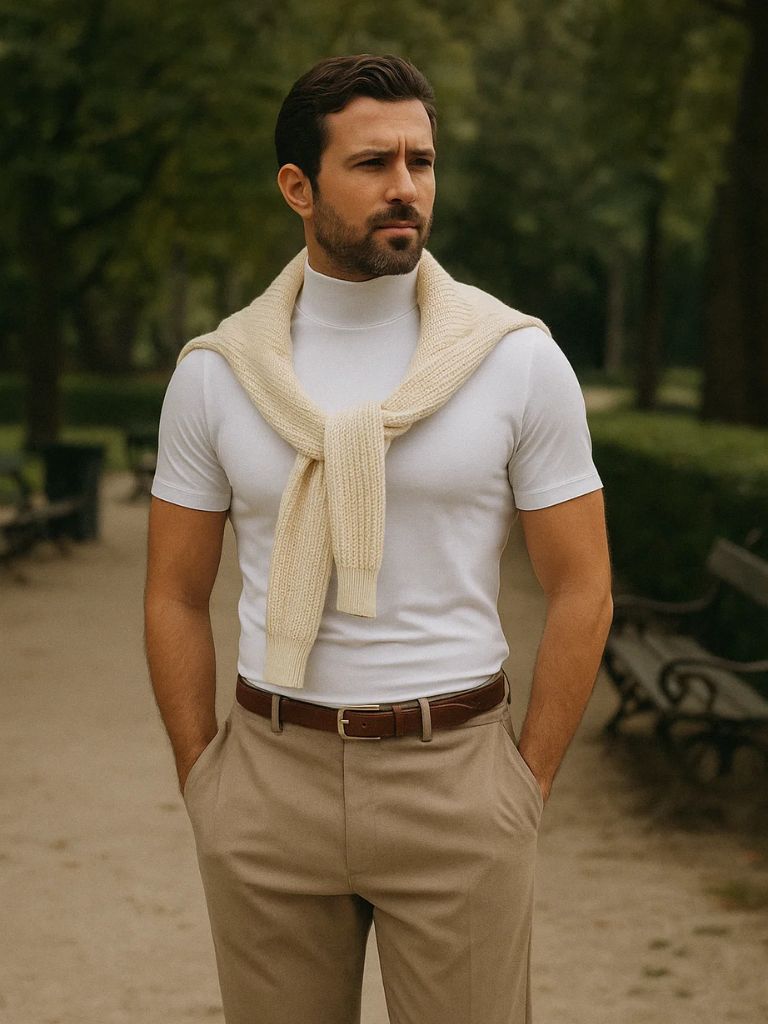 Solid Casual Turtleneck Top