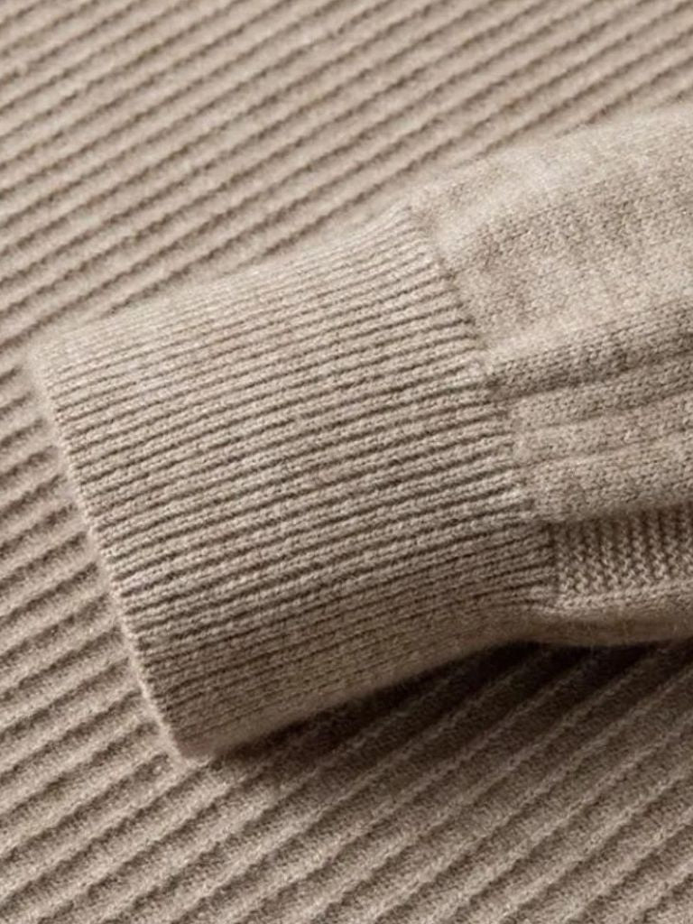 Wool Sweater Stripe Quarter Zip