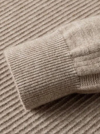 Wool Sweater Stripe Quarter Zip