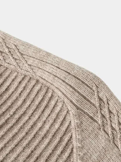 Wool Sweater Stripe Quarter Zip