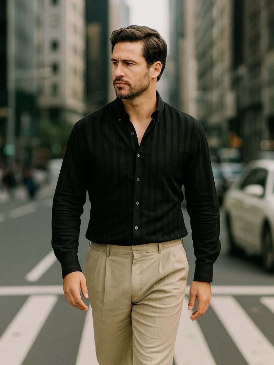 Striped Button-Up Shirt