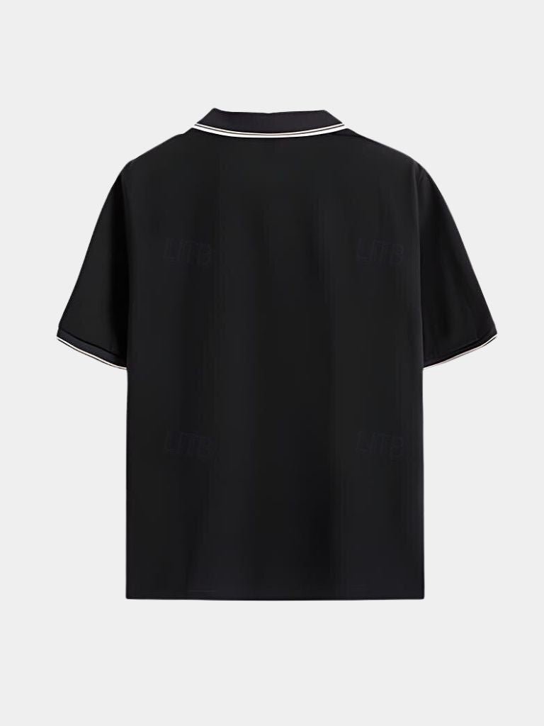 Timeless Black Polo with V-Neck