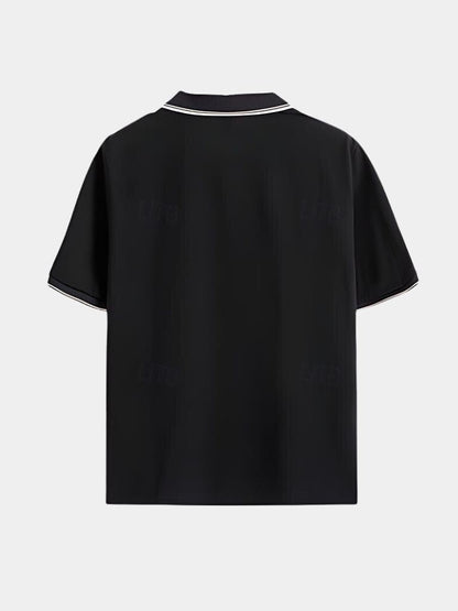 Timeless Black Polo with V-Neck