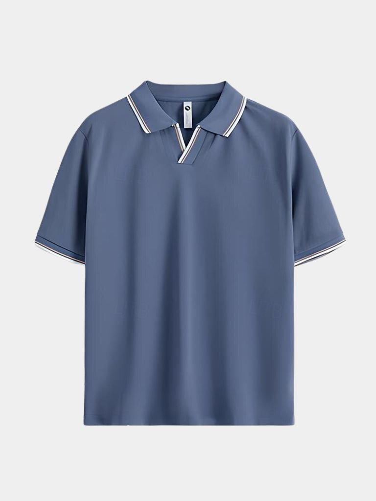 Timeless Black Polo with V-Neck