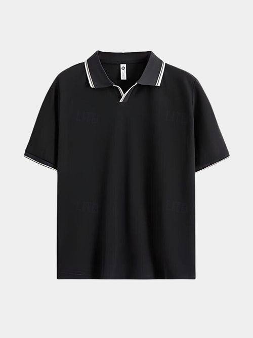 Timeless Black Polo with V-Neck