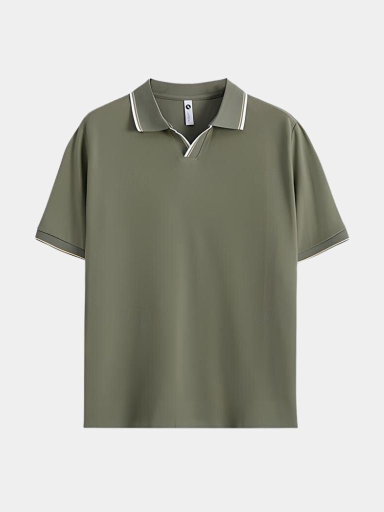 Timeless Black Polo with V-Neck