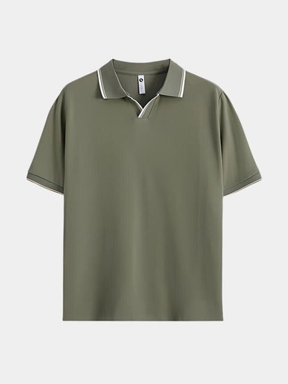 Timeless Black Polo with V-Neck