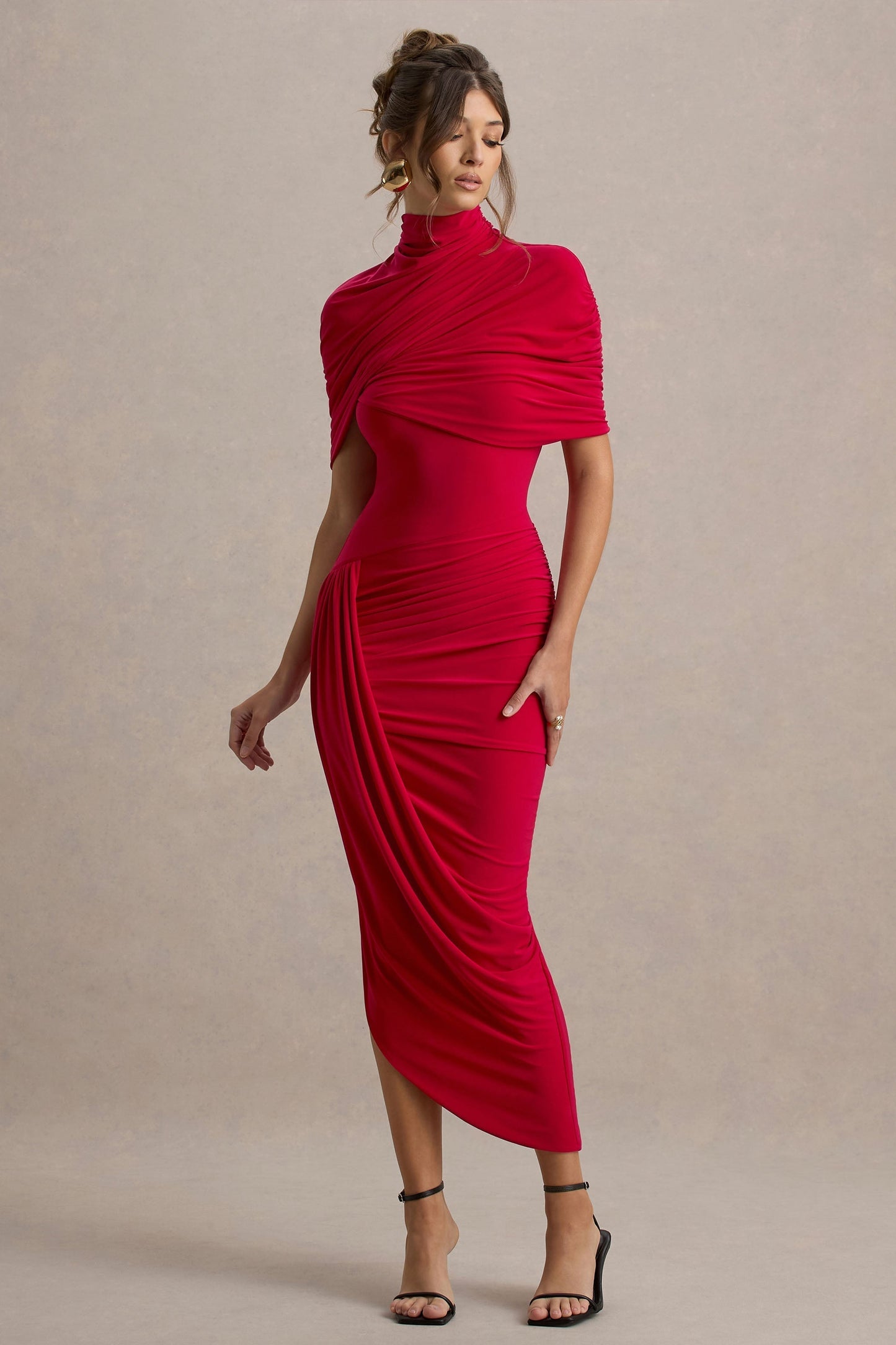 Taylor - Asymmetrical, Twisted Maxi Dress