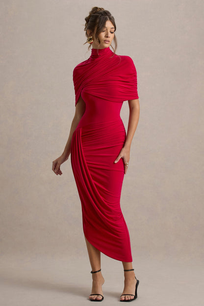 Taylor - Asymmetrical, Twisted Maxi Dress