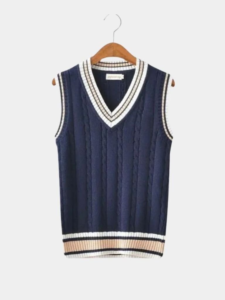 Elegant Knitted Gilet with V-Neck