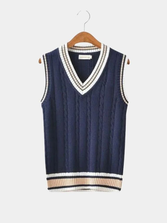 Elegant Knitted Gilet with V-Neck