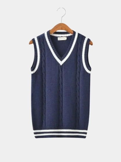 Elegant Knitted Gilet with V-Neck