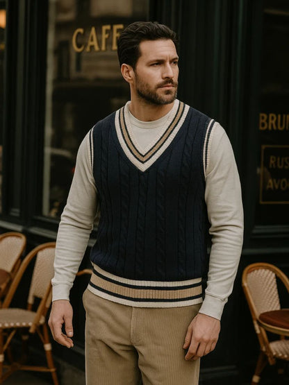 Elegant Knitted Gilet with V-Neck