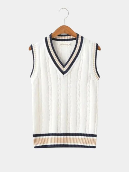Elegant Knitted Gilet with V-Neck