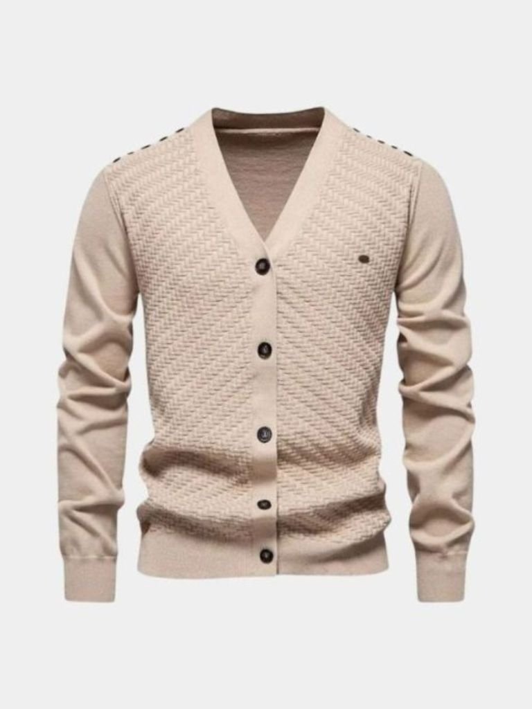 Knitted Cardigan with V-Neck