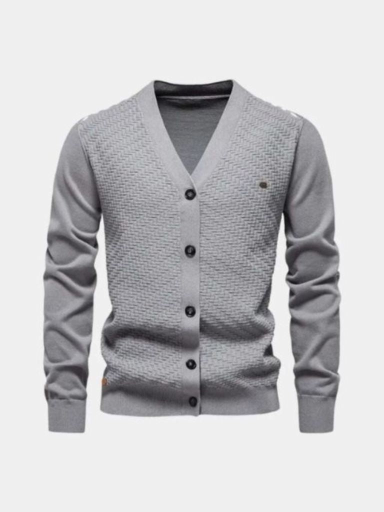Knitted Cardigan with V-Neck