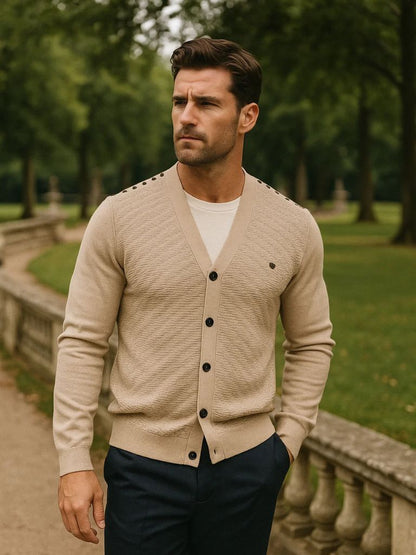 Knitted Cardigan with V-Neck
