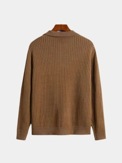 Polo Sweater with V-Neck