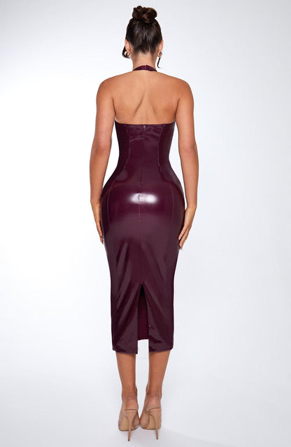 Violette Midi Dress - Glossy Cherry