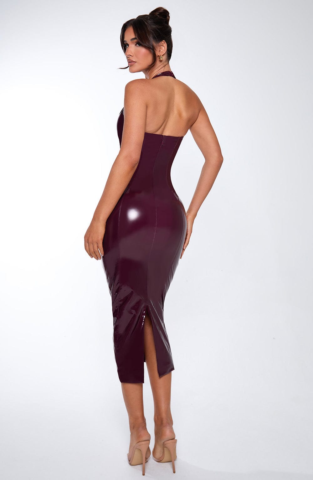 Violette Midi Dress - Glossy Cherry
