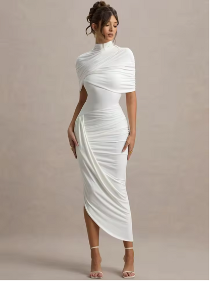 Taylor - Asymmetrical, Twisted Maxi Dress