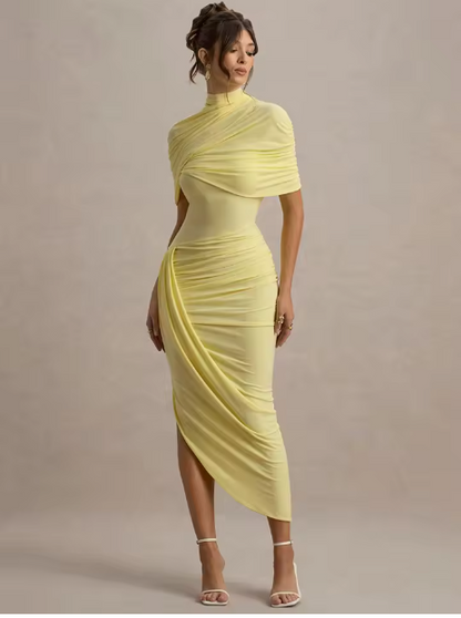 Taylor - Asymmetrical, Twisted Maxi Dress
