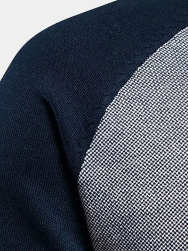 Cardigan Sweater with Fastening and Stand-Up Collar